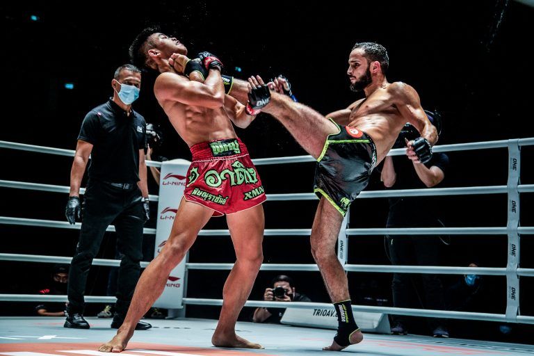 Muay Thai fighters Huang Ding and Fahdi Khaled do battle at ONE: NO SURRENDER II