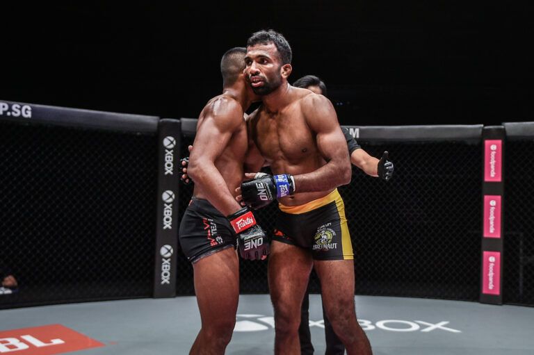 Live action shots of MMA fighters Amir Khan and Rahul Raju from ONE: REIGN OF DYNASTIES on 9 October!