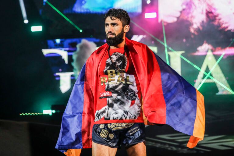 Kickboxers Marat Grigorian and Ivan Kondratev fight at ONE: BIG BANG