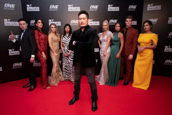 Chatri Sityodtong with the 16 global candidates of "The Apprentice: ONE Championship Edition"