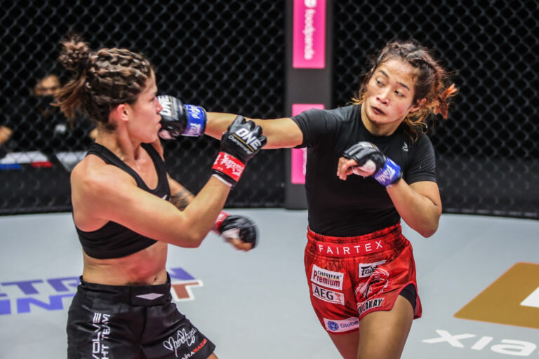 MMA fighters Jenelyn Olsim and Maira Mazar throw down at ONE: FISTS OF FURY III