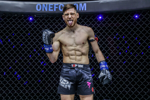 Enriko Kehl flicks his tongue out
