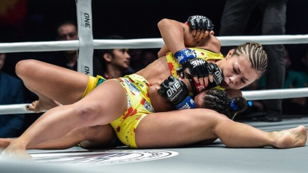 Scenes from the MMA catchweight fight between Ayaka Miura and Rayane Bastos at ONE: DANGAL on 15 May