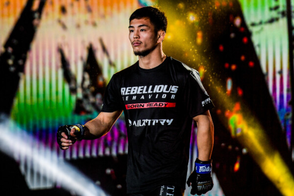 Japanese MMA fighter Yuya Wakamatsu makes his entrance