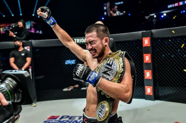 Prajanchai with the ONE Championship belt