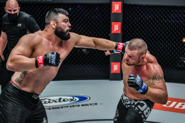 Pictures of the MMA fight between Anatoly Malykhin and Amir Aliakbari from ONE: REVOLUTION