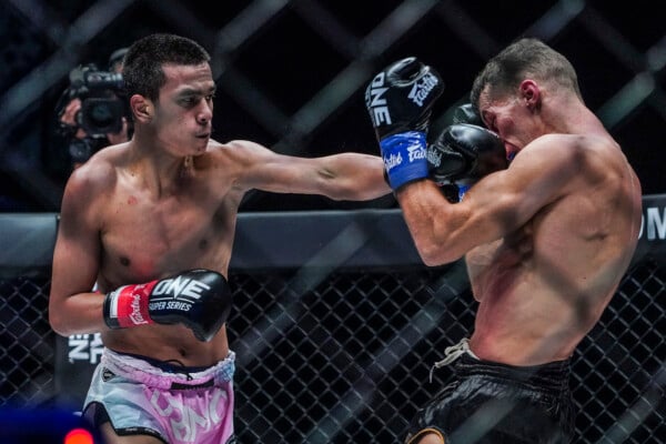 Panpayak lands a straight left on Daniel Puertas at ONE: NEXTGEN III.
