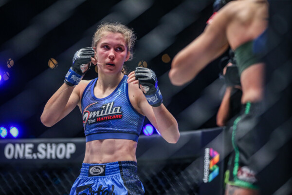 Smilla Sundell keeps her focus during her Muay Thai fight at ONE: FULL CIRCLE