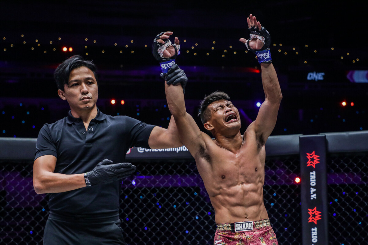 Adrian Mattheis celebrates win over Alex Silva at ONE: LIGHTS OUT