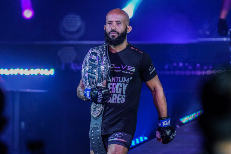 MMA legend Demetrious Johnson makes his way to the Circle at ONE X