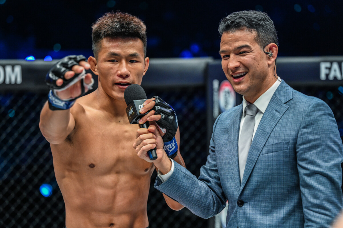 Tang Kai knocked out Kim Jae Woong during their featherweight MMA fight at ONE X