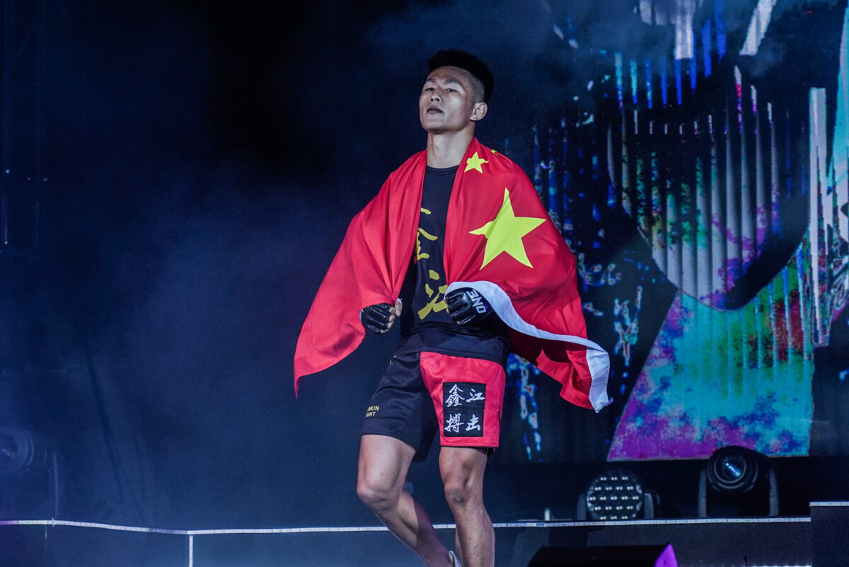 Chinese featherweight Tang Kai makes his way to the Circle at ONE X