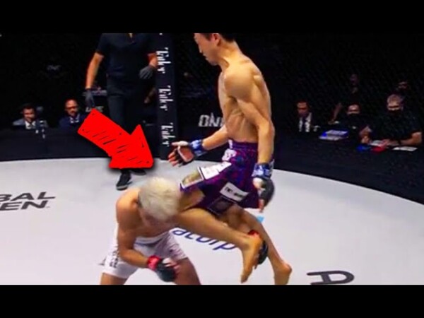 Senzo Ikeda lands a brutal knee on Ryuto Sawed