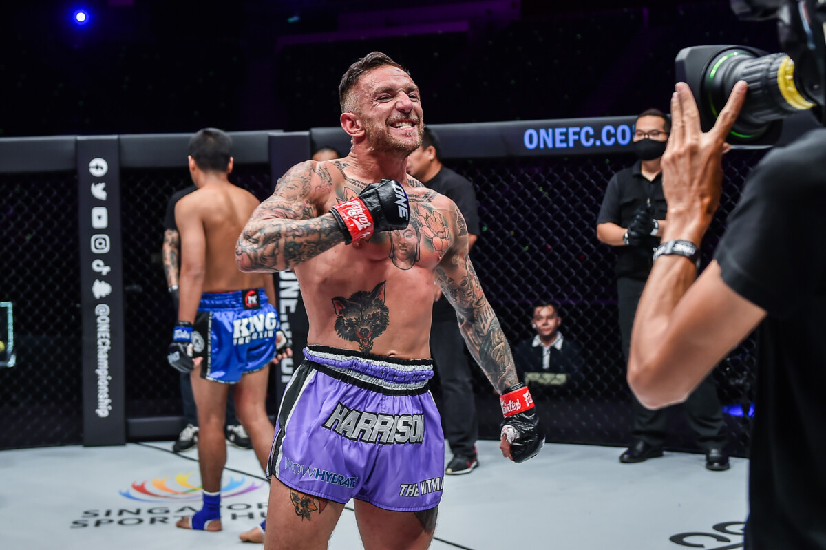 Liam Harrison is pleased after his win at ONE 156