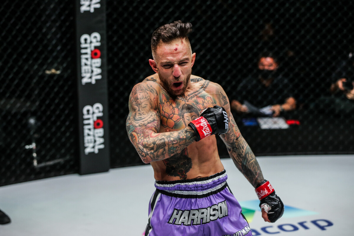 Liam Harrison is pleased after his win at ONE 156