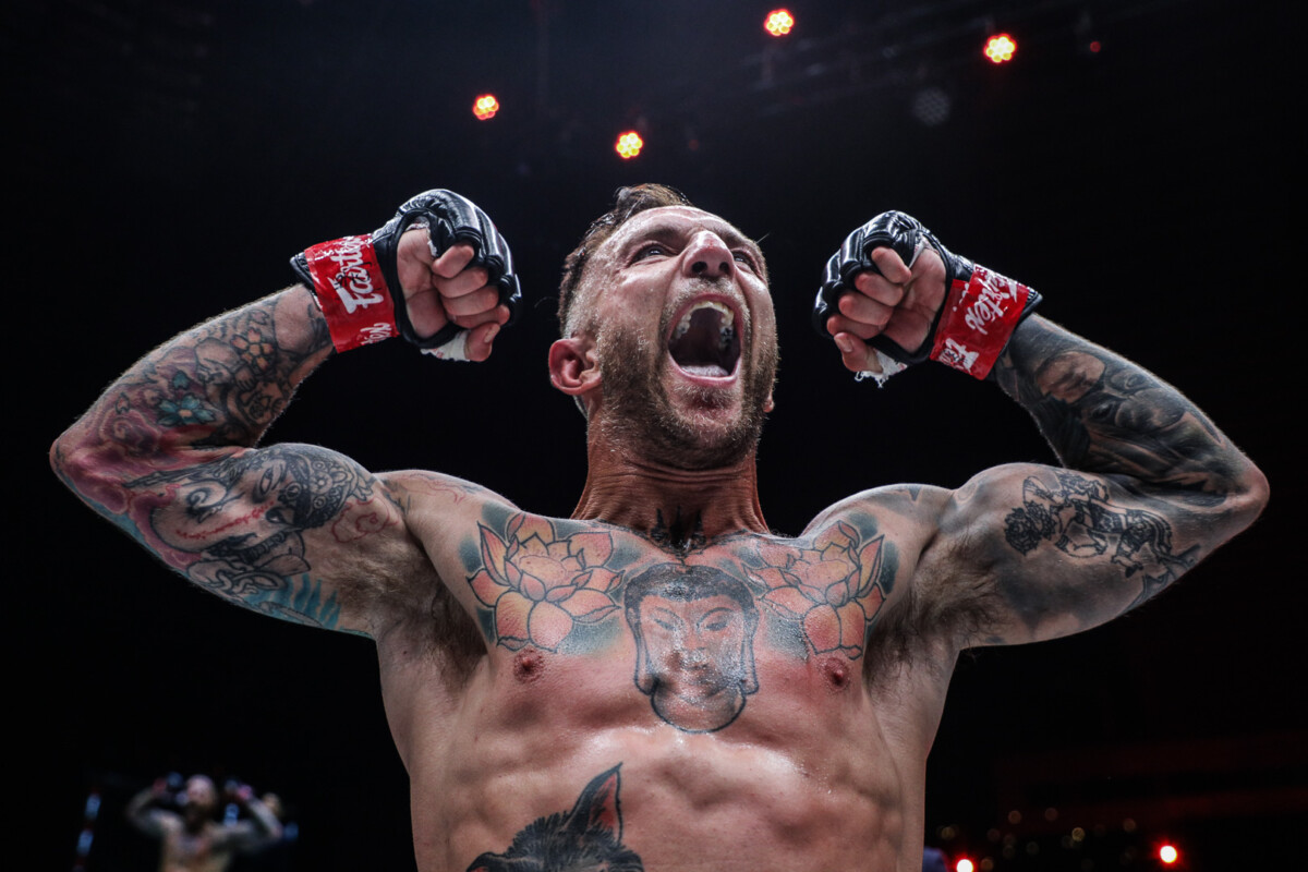 Liam Harrison is pleased after his win at ONE 156