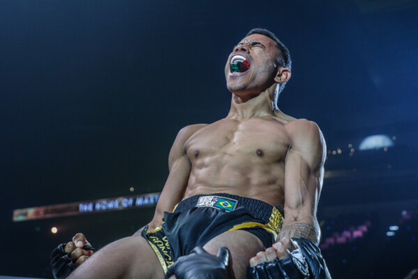 Walter Goncalves celebrates his win at ONE 157