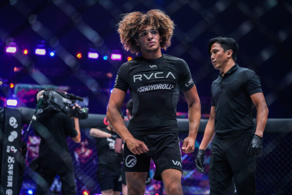 Kade Ruotolo stands in the Circle after his match with Shinya Aoki at ONE 157