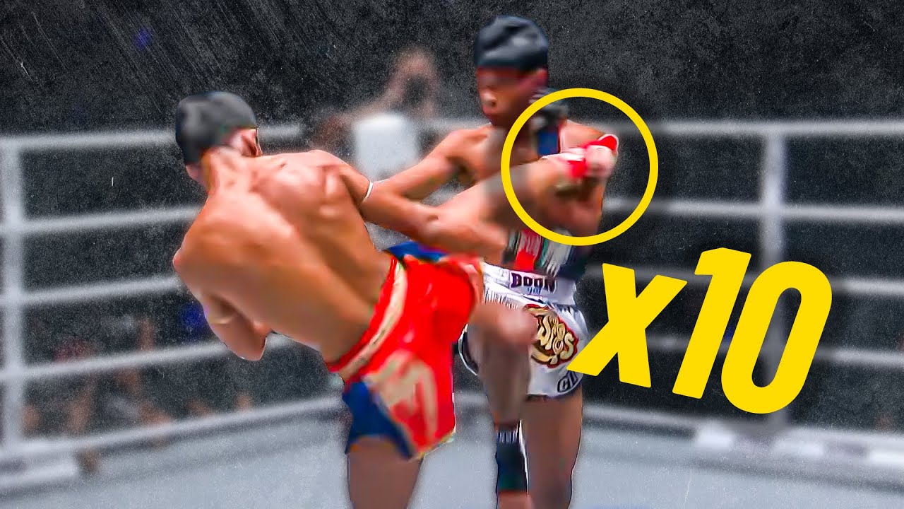 muay thai master lands 10 consecutive roundhouse kicks against kun khmer phenom 1