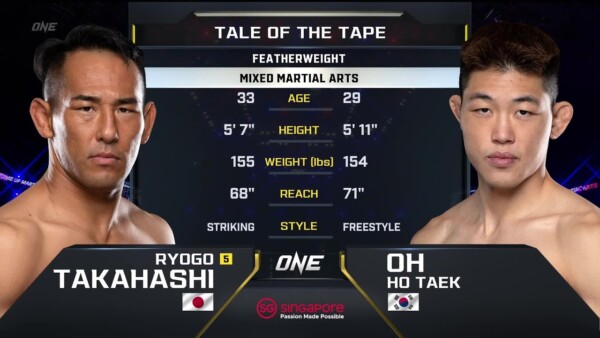 ryogo takahashi vs oh ho taek one championship full fight 600x338