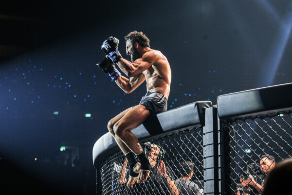 Chingiz Allazov celebrates after his win against Superbon Singha Mawynn at ONE Fight Night 6