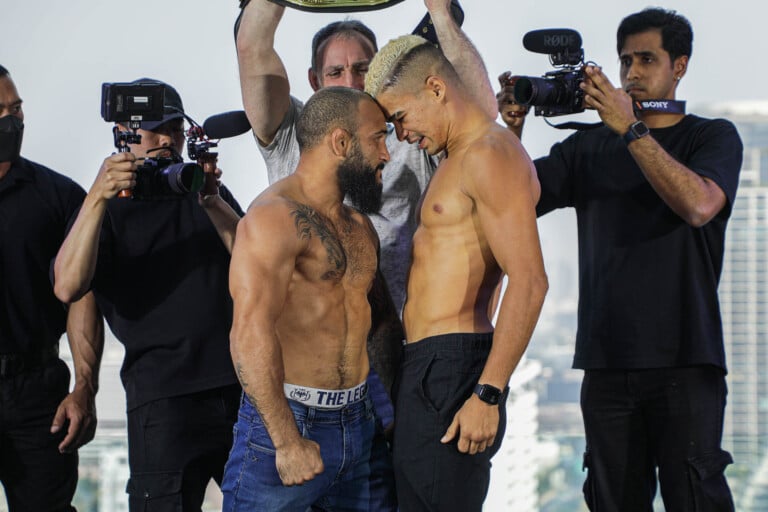 John Lineker and Fabricio Andrade stare down ahead of ONE Fight Night 7