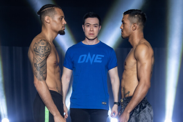 Regian Eersel stares down Sinsamut Klinmee ahead of their World Title rematch at ONE Friday Fights 9