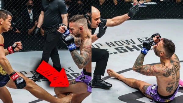Devastating LEG KICK Knockout  Nong O CRUMPLED Liam Harrison