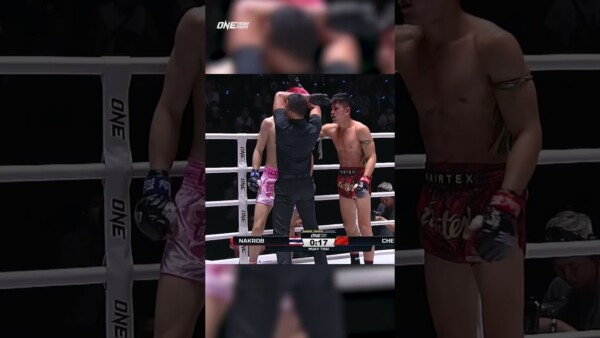 nakrob fairtex swarms chen jiayi for a second round tko in our opening bout at one friday fights 9 600x338