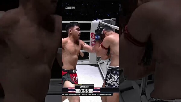 Prajanchai  flattens Sam A in Round 2 to win the ONE Interim Strawweight Muay Thai World Title!