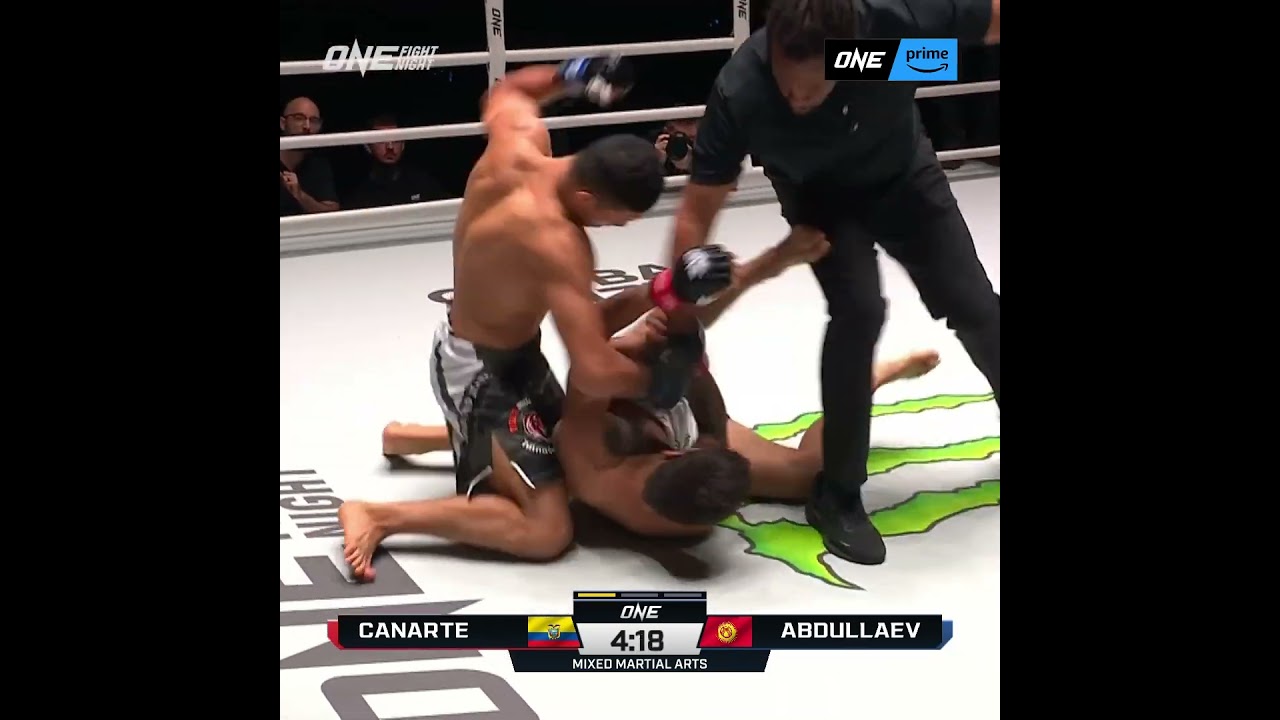 Akbar Abdullaev  crushes Aaron Canarte in under a minute with a furious flurry of strikes!