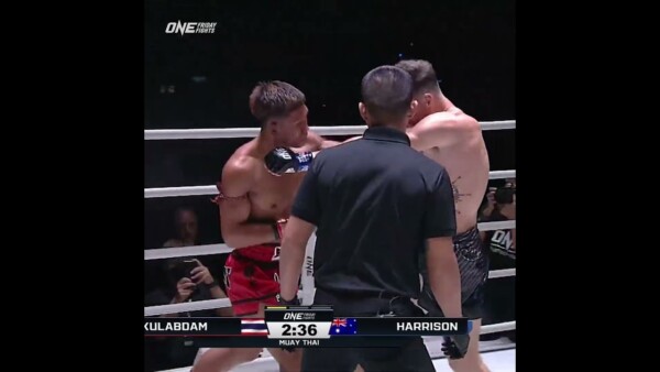 The swelling  Kulabdam  wallops Tyson Harrison to force a doctor's stoppage after Round 1