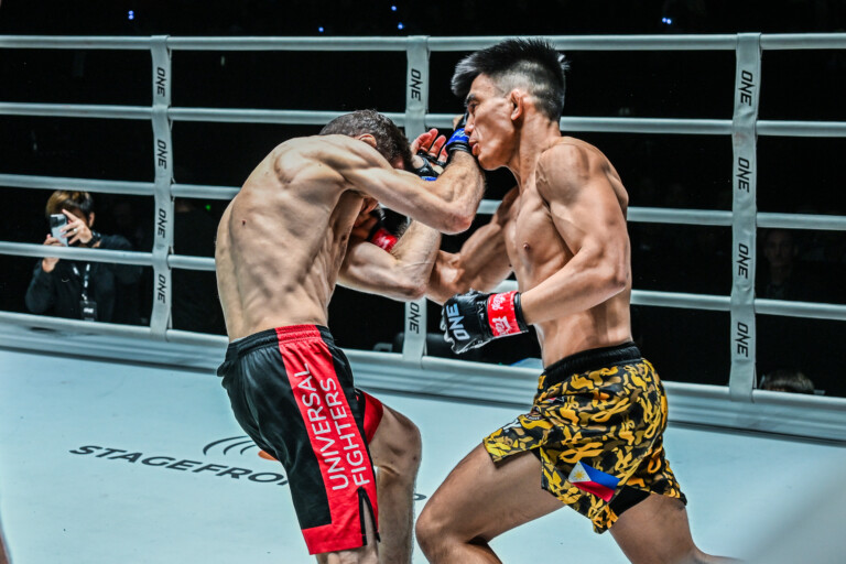 Joshua Pacio uppercuts Mansur Malachiev at ONE Fight Night 15