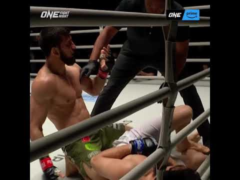 Halil Amir pummels Ahmed Mujtaba to force a referee stoppage after Round 1!