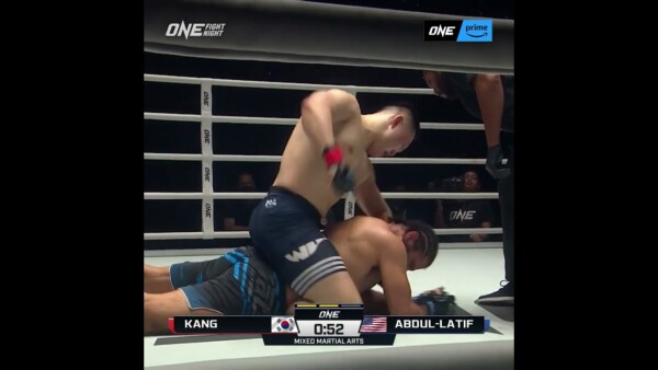 “Mighty Warrior”  Kang Ji Won pounds his way to a second round TKO!