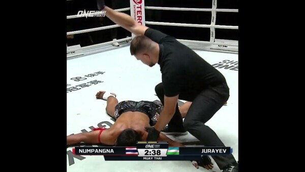WHAT AN ELBOW  Shakhriyor Jurayev lands a highlight reel KO! #ONEFridayFights57