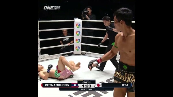 FLYING KNEE ✈ Petnamkhong scores a spectacular knockdown! #ONEFridayFights59