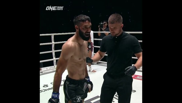 LOOK OUT  Yamin injures Joachim Ouraghi’s finger with a kick for the TKO win! #ONEFridayFights59