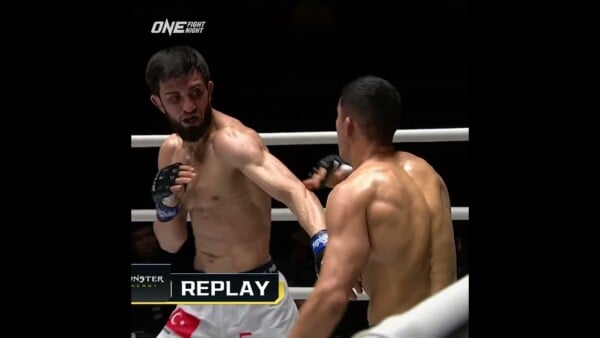 OUT COLD  Akbar Abdullaev moves to 11 0 with a lethal left hook! #ONEFightNight22