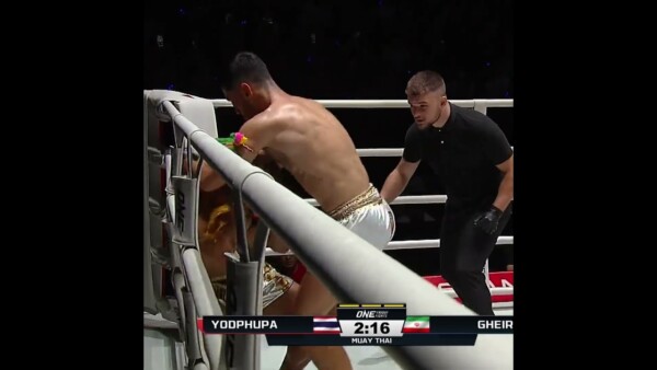 FIVE STRAIGHT WINS  Parham Gheirati drops Yodphupa twice en route to a unanimous decision victory!