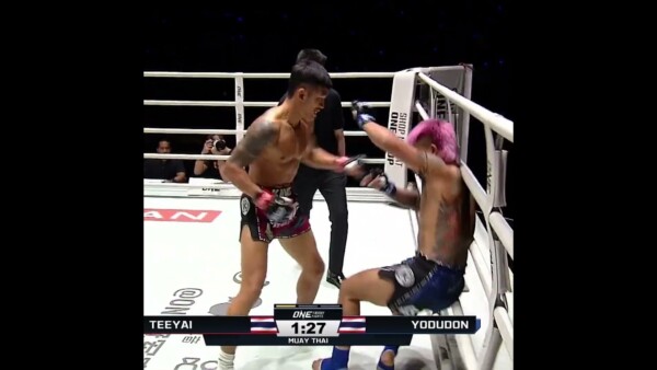 LIT HIM UP  Teeyai stops YodUdon in Round 1!