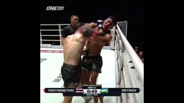 EXPLOSIVE   Aslamjon Ortikov stops Yodthongthai to move to 5 0 in ONE Friday Fights!