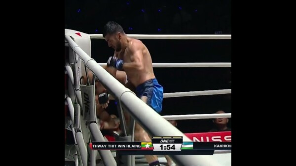 STABBING knees from Mavlonbek Kakhkhorov for the knockdown