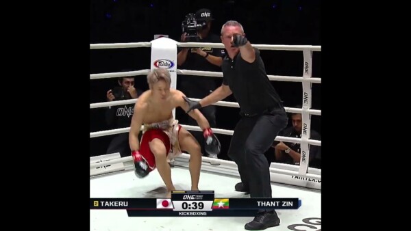 WHAT A SHOCK  Thant Zin knocks down Takeru in Round 1!