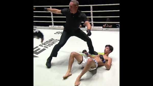 SAVED BY THE BELL  Sonrak sends Yuki Kasahara crashing to end Round 1! #ONEFridayFights84