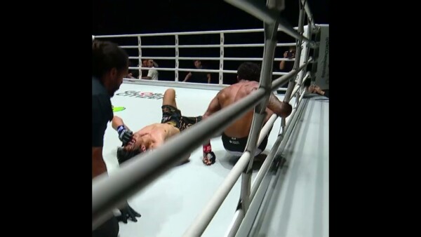 Adriano Moraes guillotines Danny Kingad in Round 2 of their rematch