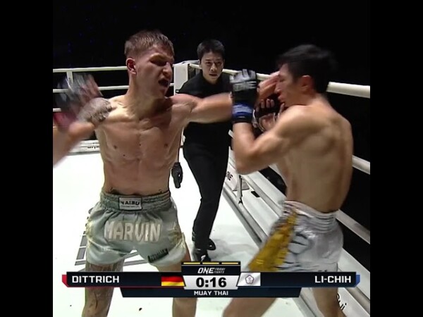 WHAT A FIGHT  Marvin Dittrich comes back in Round 3 to score the TKO with ONE SECOND left!