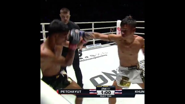 YOUNG GUN  17 year old Khunpon pummels Petchayut for the TKO win in his ONE Friday Fights debut!