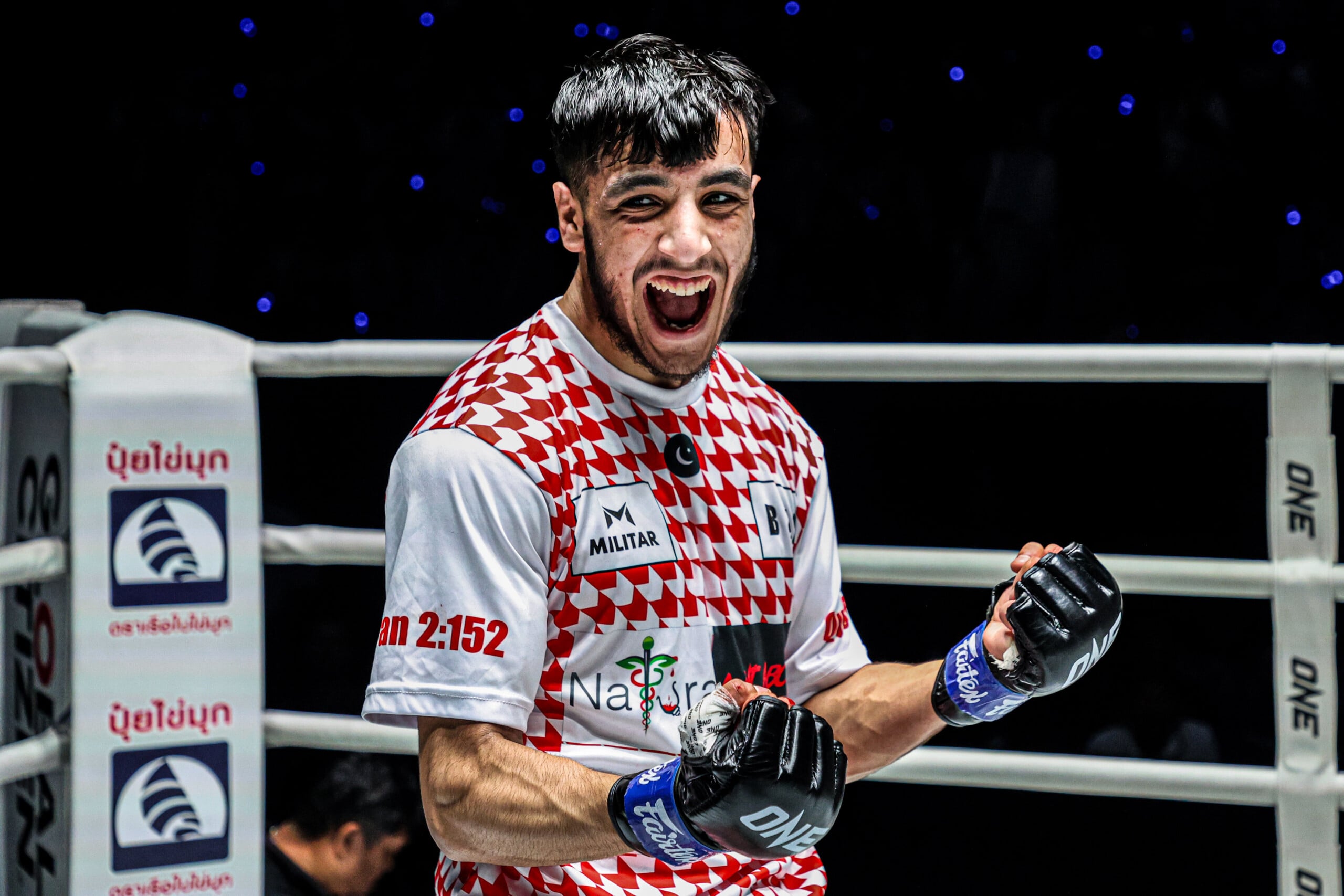 Ubaid Hussain inside the ring at ONE Friday Fights 90.