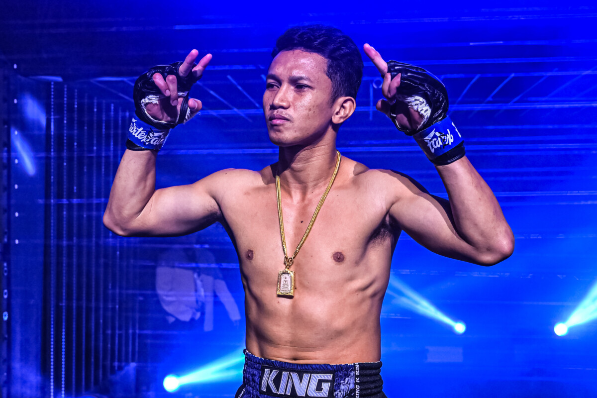 Watcharaphon arrives to the ring for his clash against Maisangkum at ONE Friday Fights 92.